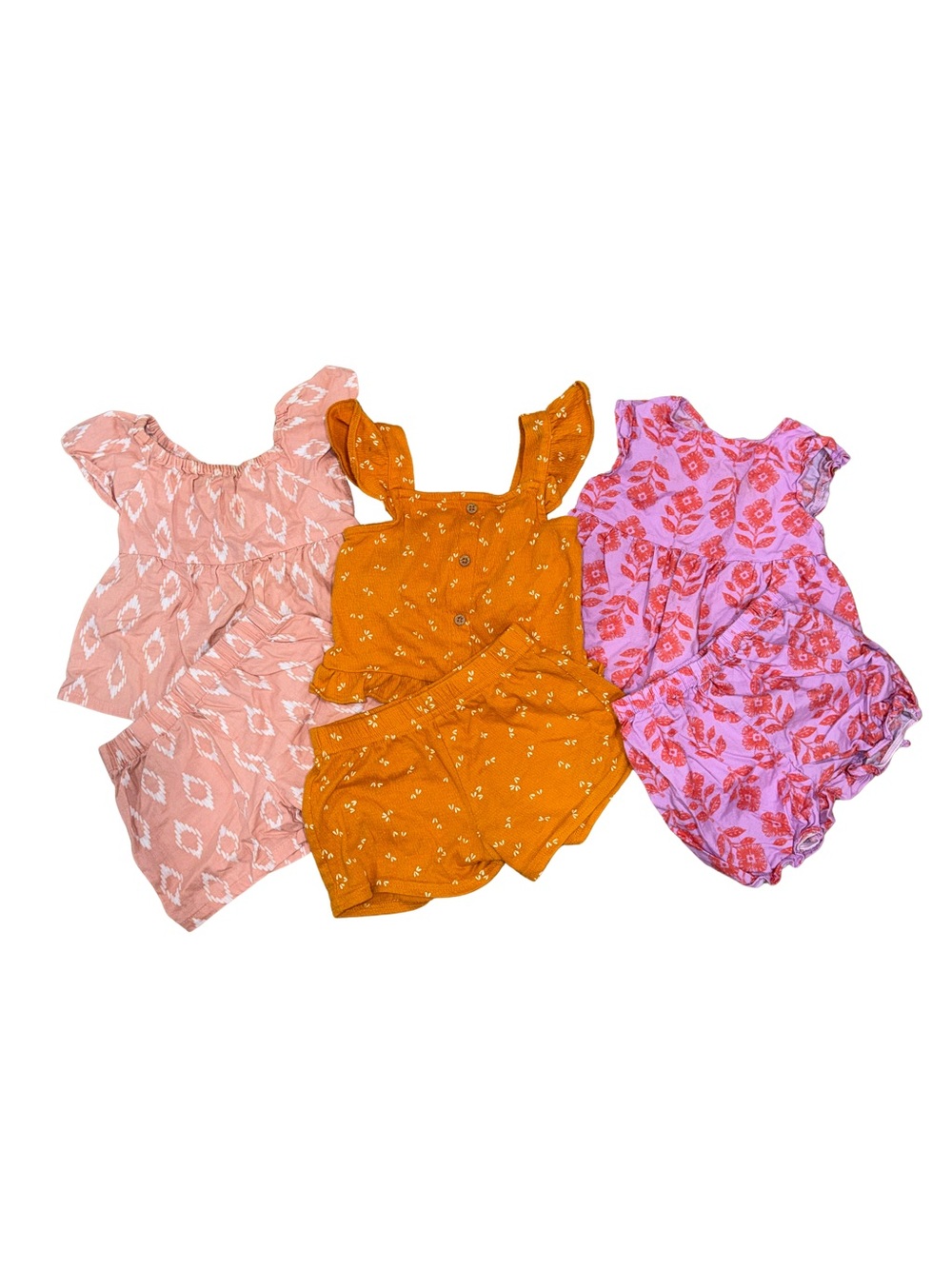 Carter's Pink, Mustard & Purple Girls' Matching Summer Sets